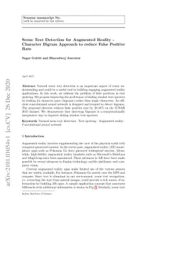 Scene Text Detection for Augmented Reality -- Character Bigram Approach
  to reduce False Positive Rate