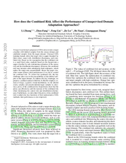 How does the Combined Risk Affect the Performance of Unsupervised Domain
  Adaptation Approaches?