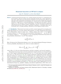 Wasserstein barycenters are NP-hard to compute