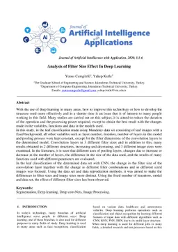 Analysis of Filter Size Effect In Deep Learning