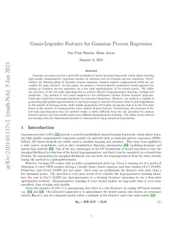 Gauss-Legendre Features for Gaussian Process Regression