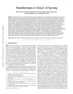 Transformers in Vision: A Survey