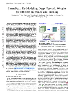 SmartDeal: Re-Modeling Deep Network Weights for Efficient Inference and
  Training