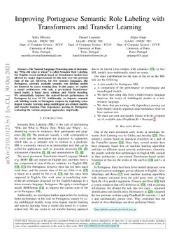 Improving Portuguese Semantic Role Labeling with Transformers and
  Transfer Learning