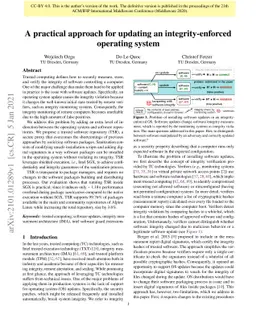 A practical approach for updating an integrity-enforced operating system
