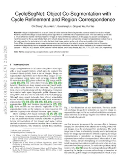 CycleSegNet: Object Co-segmentation with Cycle Refinement and Region
  Correspondence
