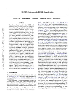 I-BERT: Integer-only BERT Quantization