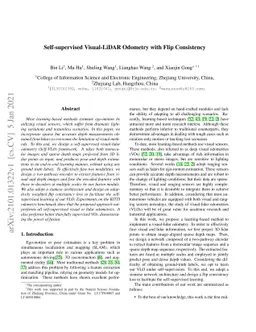 Self-supervised Visual-LiDAR Odometry with Flip Consistency