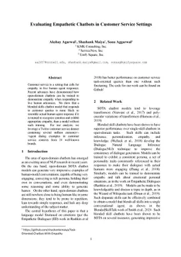 Evaluating Empathetic Chatbots in Customer Service Settings