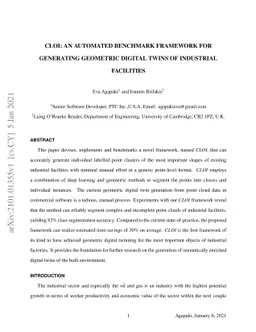 CLOI: An Automated Benchmark Framework For Generating Geometric Digital
  Twins Of Industrial Facilities