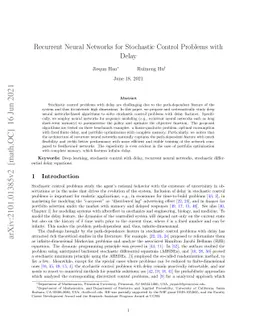 Recurrent Neural Networks for Stochastic Control Problems with Delay