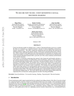 To do or not to do: cost-sensitive causal decision-making
