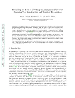 Revisiting the Role of Coverings in Anonymous Networks: Spanning Tree
  Construction and Topology Recognition