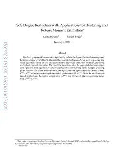 SoS Degree Reduction with Applications to Clustering and Robust Moment
  Estimation
