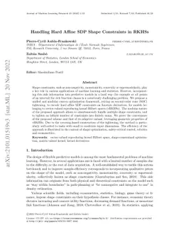 Handling Hard Affine SDP Shape Constraints in RKHSs