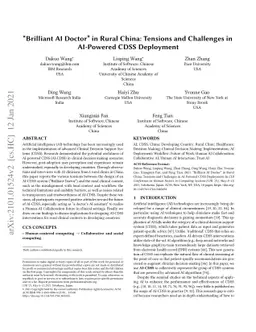 "Brilliant AI Doctor" in Rural China: Tensions and Challenges in
  AI-Powered CDSS Deployment