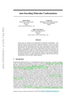 Auto-Encoding Molecular Conformations