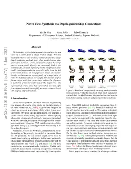 Novel View Synthesis via Depth-guided Skip Connections