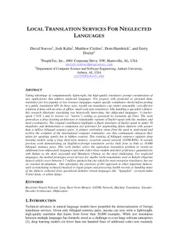 Local Translation Services for Neglected Languages