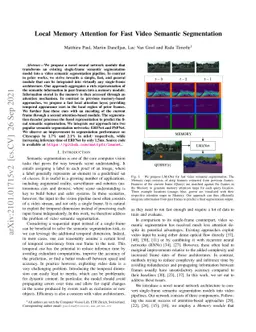 Local Memory Attention for Fast Video Semantic Segmentation