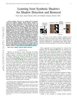 Learning from Synthetic Shadows for Shadow Detection and Removal