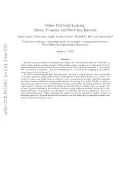 Online Multivalid Learning: Means, Moments, and Prediction Intervals