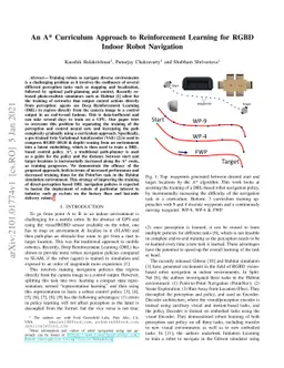 An A* Curriculum Approach to Reinforcement Learning for RGBD Indoor
  Robot Navigation