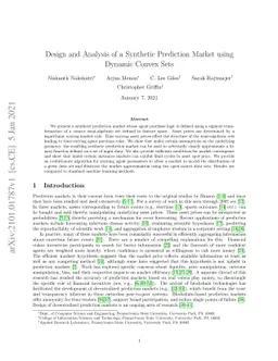Design and Analysis of a Synthetic Prediction Market using Dynamic
  Convex Sets