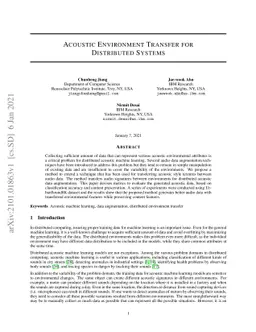 Environment Transfer for Distributed Systems
