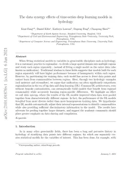 The data synergy effects of time-series deep learning models in
  hydrology