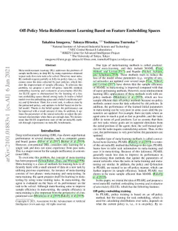 Off-Policy Meta-Reinforcement Learning Based on Feature Embedding Spaces