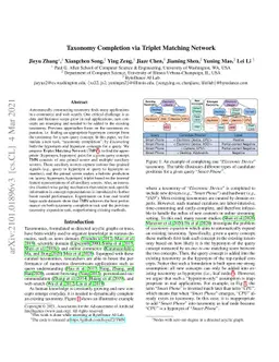 Taxonomy Completion via Triplet Matching Network