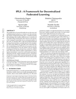 IPLS : A Framework for Decentralized Federated Learning