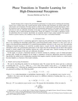 Phase Transitions in Transfer Learning for High-Dimensional Perceptrons