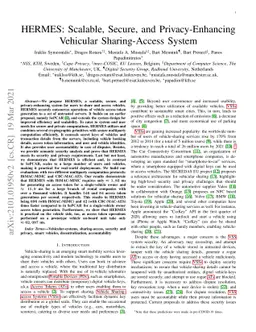 HERMES: Scalable, Secure, and Privacy-Enhancing Vehicle Access System