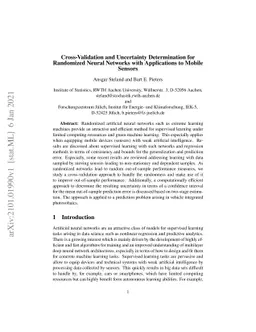 Cross-Validation and Uncertainty Determination for Randomized Neural
  Networks with Applications to Mobile Sensors