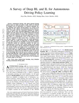A Survey of Deep RL and IL for Autonomous Driving Policy Learning
