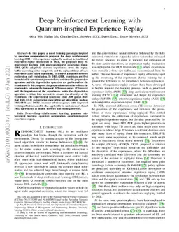 Deep Reinforcement Learning with Quantum-inspired Experience Replay