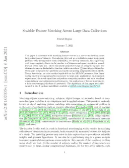 Scalable Feature Matching Across Large Data Collections