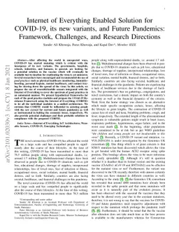 Internet of Everything enabled solution for COVID-19, its new variants
  and future pandemics: Framework, Challenges, and Research Directions