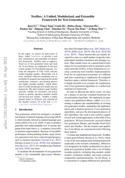 TextBox: A Unified, Modularized, and Extensible Framework for Text
  Generation