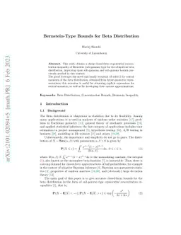 Bernstein-Type Bounds for Beta Distribution