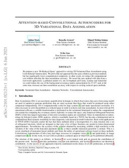 Attention-based Convolutional Autoencoders for 3D-Variational Data
  Assimilation