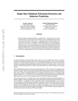 Single Shot Multitask Pedestrian Detection and Behavior Prediction