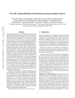 FLAME: Taming Backdoors in Federated Learning (Extended Version 1)