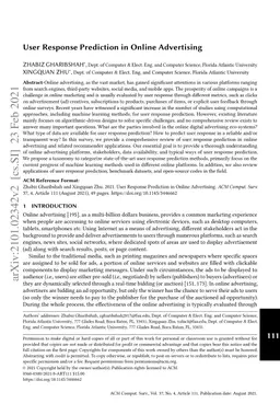 User Response Prediction in Online Advertising