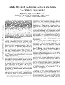Safety-Oriented Pedestrian Motion and Scene Occupancy Forecasting