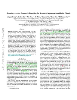 Boundary-Aware Geometric Encoding for Semantic Segmentation of Point
  Clouds