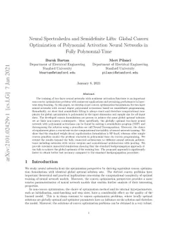 Neural Spectrahedra and Semidefinite Lifts: Global Convex Optimization
  of Polynomial Activation Neural Networks in Fully Polynomial-Time