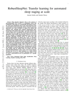 RobustSleepNet: Transfer learning for automated sleep staging at scale
